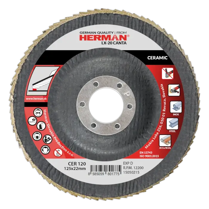 Flap disc HERMAN LX-20 Canta 125mm|P120|ceramic