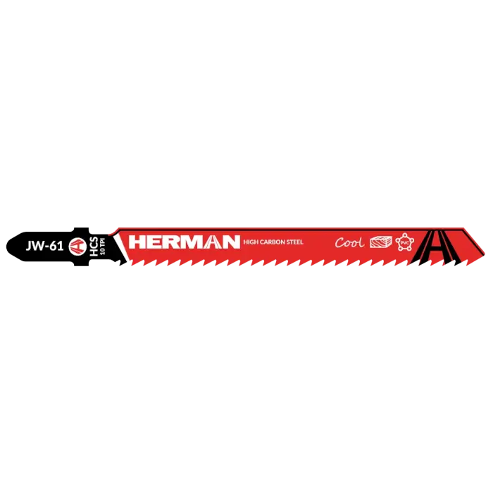 Jigsaw blade HERMAN JW-61 Cool 100/75x1,3mm| 10TPI