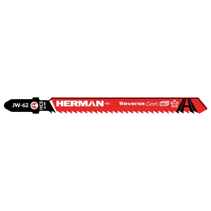 Jigsaw blade HERMAN JW-62 Reverse Cool 100/75x1,3mm| 10TPI