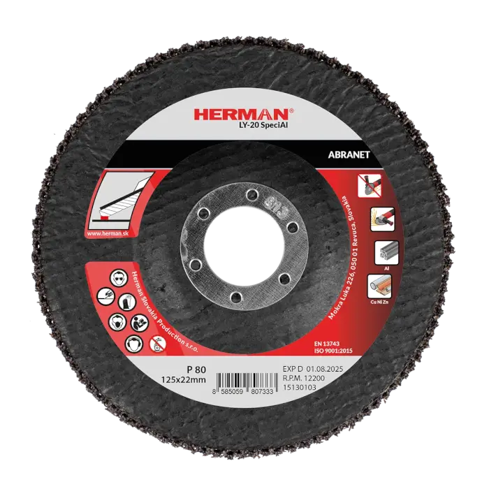 Flap disc HERMAN LY-20 SpeciAl 125mm|P120|For aluminium