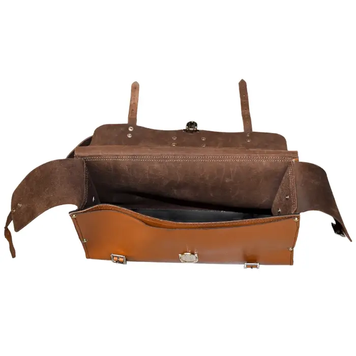 Leather plumbing bag HERMAN PB-20 In the hand and over the shoulder
