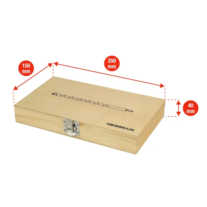 Lewis wood drill bits set HERMAN QDW-20 6 drill bits in case