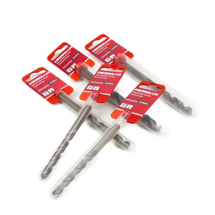 Metal drill bit DIN 338 HERMAN DM-40 HSS-E Co5% With cross-cut tip