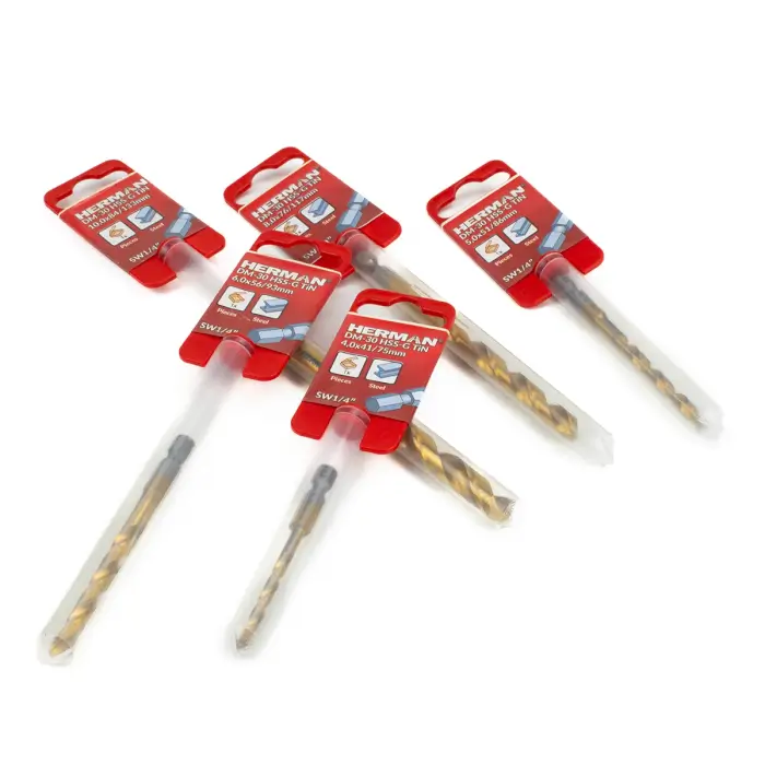 Metal drill bit HERMAN DM-30 HSS-G TiN For steel, cast iron and bronze