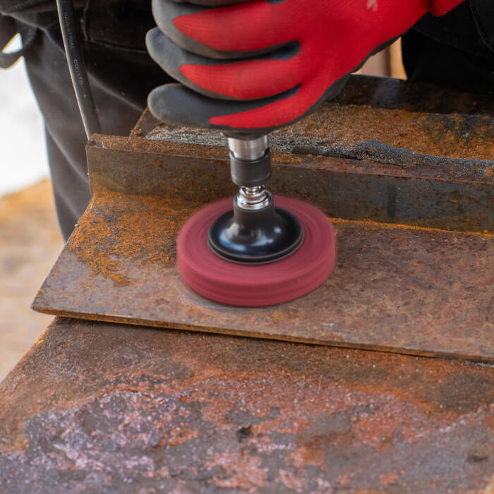 Quick Change Cleaning Disc HERMAN MKY-10/QC-RS Dragon Red Abrasive: STRIP-IT Aggressive