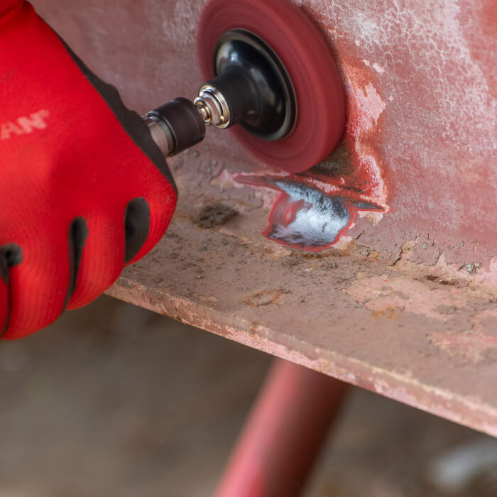 Quick Change Cleaning Disc HERMAN MKY-10/QC-RS Dragon Red Abrasive: STRIP-IT Aggressive