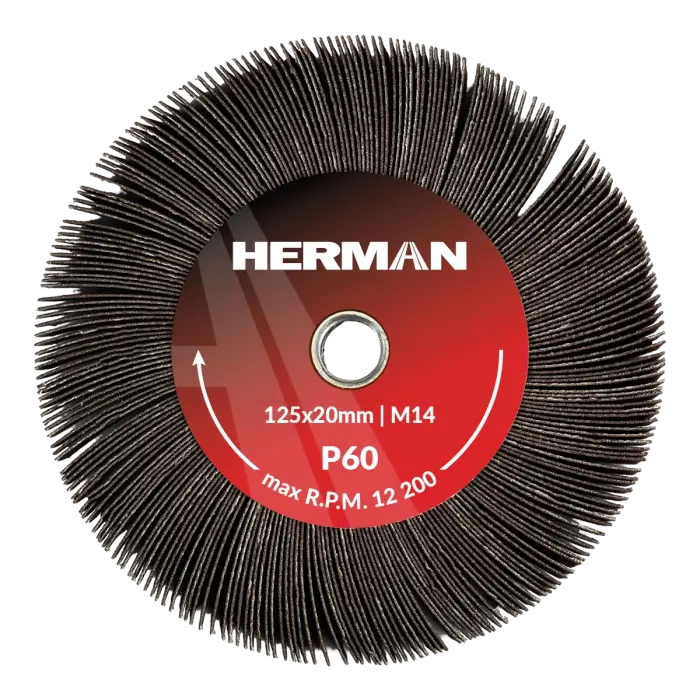 Radial Flap disc HERMAN LS-50 Fan 125x20mm | Corundum | P60