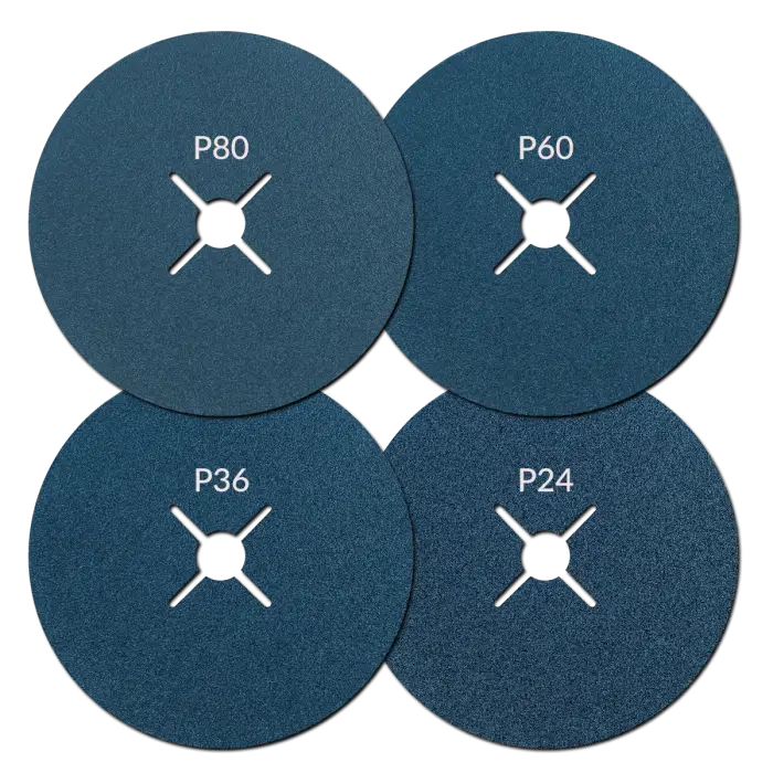 Fibre discs set HERMAN QF-20 100 pcs| 180mm| For stainless steel
