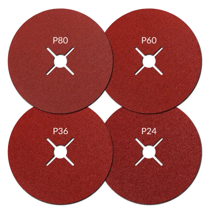 Fibre discs set HERMAN QF-30 100 pcs| 125mm| For alloy steels