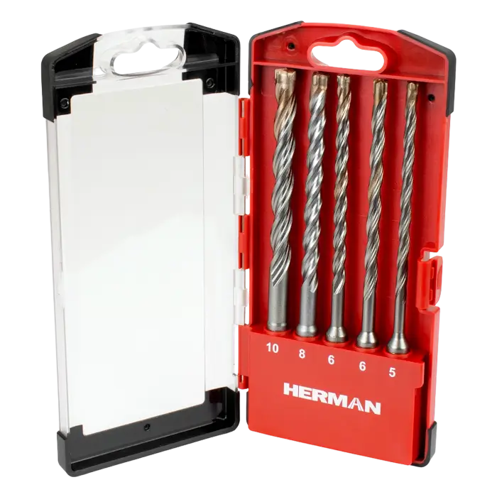 SDS-plus drill bit set HERMAN QDC-24 Triton 5 drill bits in set