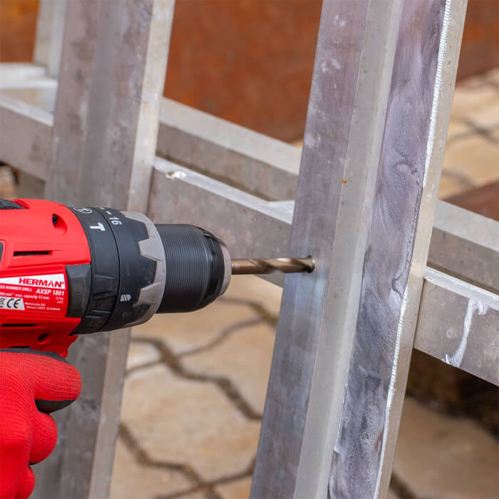 Set of metal drill bits DIN 338 HERMAN QDM-43 HSS-E Co 5% 19 drill bits in set