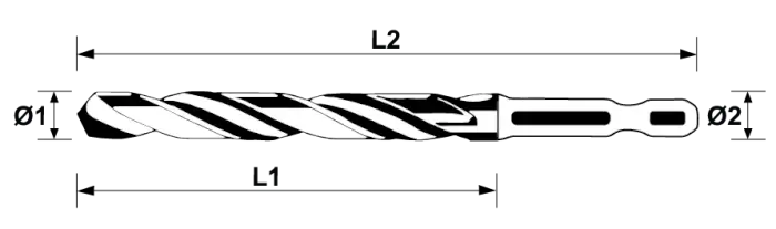 Metal drill bit HERMAN DM-30 HSS-G TiN For steel, cast iron and bronze