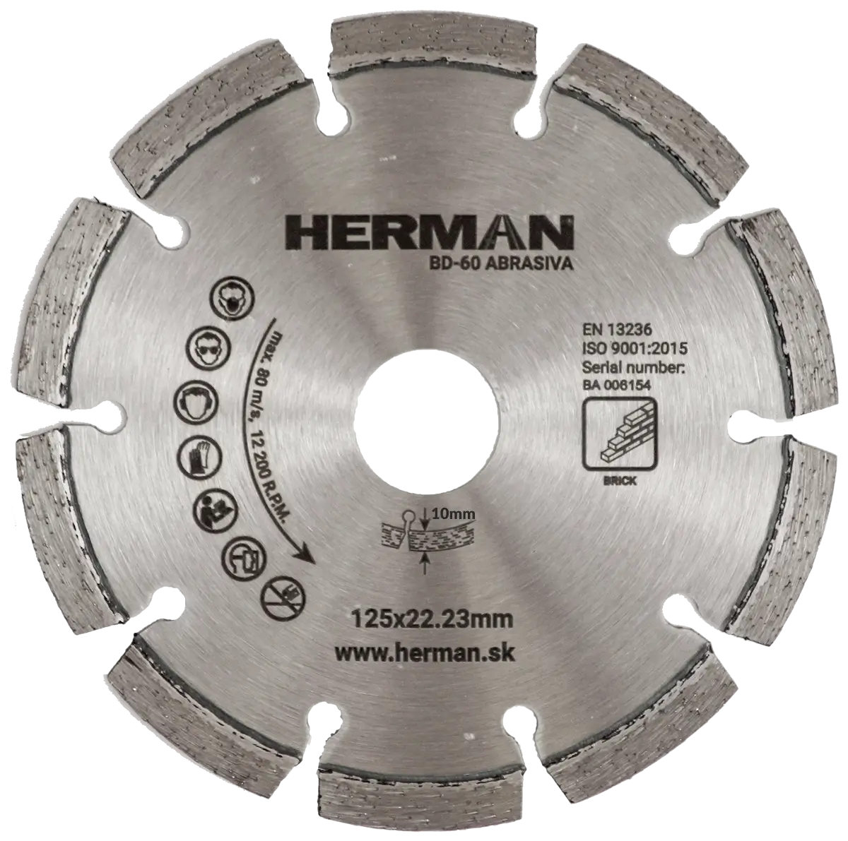Diamond wheel HERMAN BD-60 Abrasiva For masonry and bricks