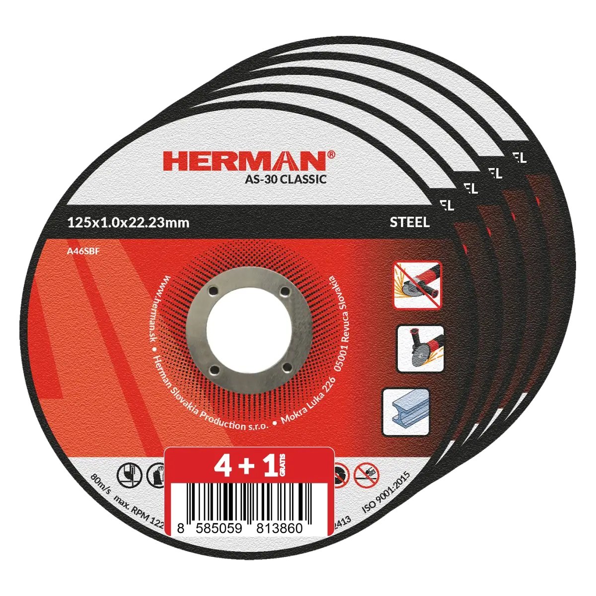 Cutting wheel HERMAN AS-30 Classic Packing in foil 4+1