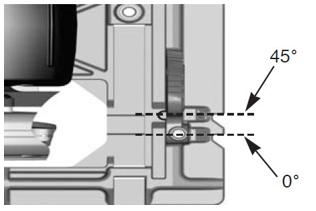 Cutting marks for straight cutting and cutting at an angle of 45°